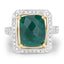 5.18 Carat Dyed Emerald & White Topaz Sterling Silver Ring
