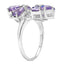 3.08 Carat Genuine Amethyst & White Topaz Sterling Silver Ring