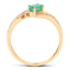 0.51 Carat Zambian Emerald & Diamond 14K Yellow Gold Engagement Ring
