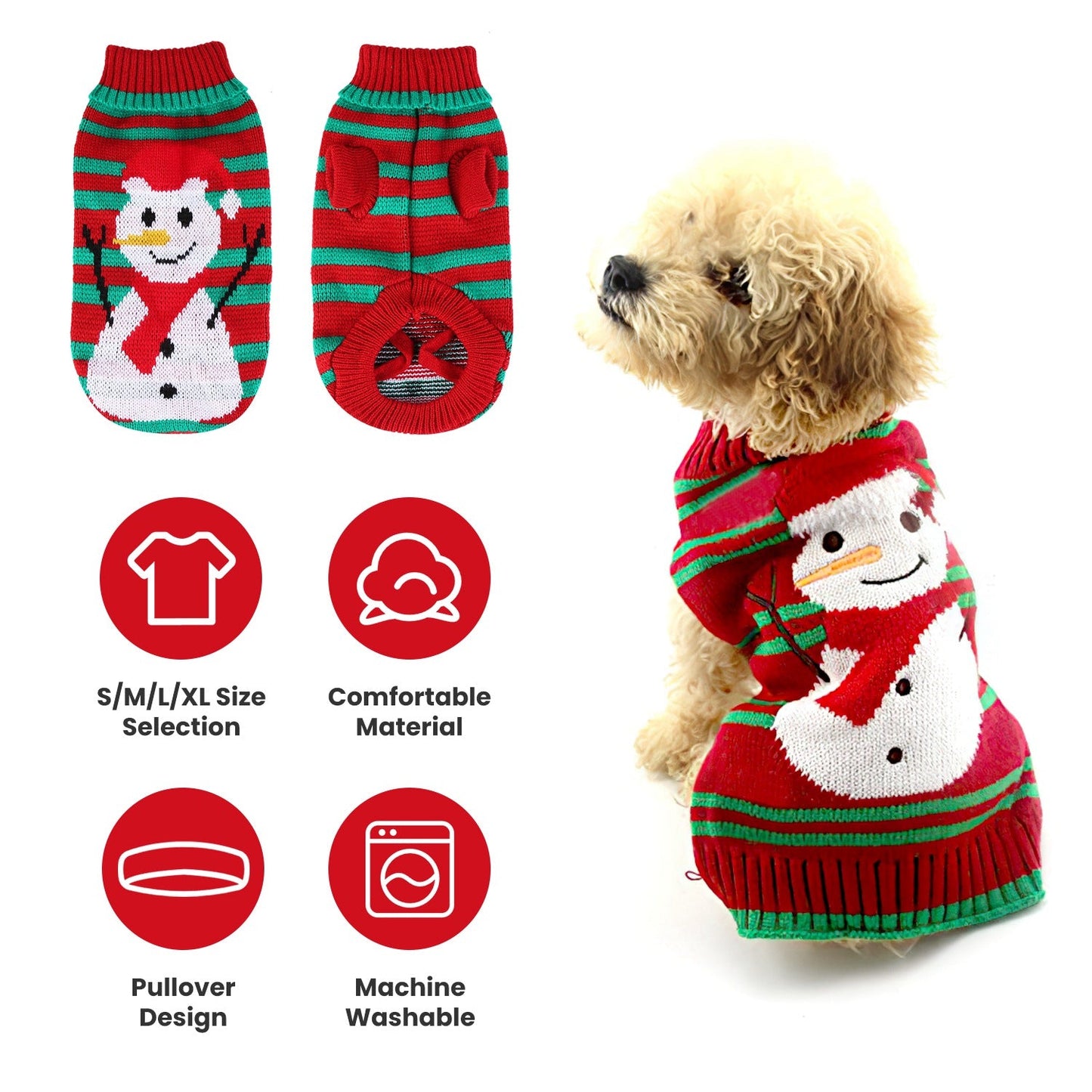Suéter de Navidad con Cuello de Tortuga para Mascotas GBruno