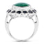 6.88 Carat Dyed Emerald & Blue Sapphire Sterling Silver Ring
