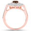 1.64 Carat Chocolate Brown & White Diamond 18K Rose Gold Engagement Ring