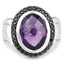 5.35 Carat Amethyst and Black Spinel Sterling Silver Ring