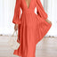 Elegant Lightweight Deep V-Neck Balloon Sleeve Maxi Dress