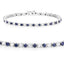 Elegant Blue Sapphire and White Topaz Tennis Bracelet