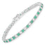 5.77 Carat Genuine Emerald and White Topaz Bracelet in Sterling Silver