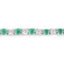 5.77 Carat Genuine Emerald and White Topaz Bracelet in Sterling Silver