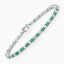 5.77 Carat Genuine Emerald and White Topaz Bracelet in Sterling Silver
