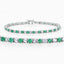5.77 Carat Genuine Emerald and White Topaz Bracelet in Sterling Silver