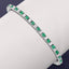 5.77 Carat Genuine Emerald and White Topaz Bracelet in Sterling Silver