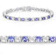 5.44 Carat Genuine Tanzanite and White Diamond Bracelet