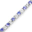 5.44 Carat Genuine Tanzanite and White Diamond Bracelet