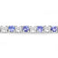 5.44 Carat Genuine Tanzanite and White Diamond Bracelet