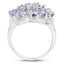 Elegant Tanzanite Cluster Ring in Sterling Silver