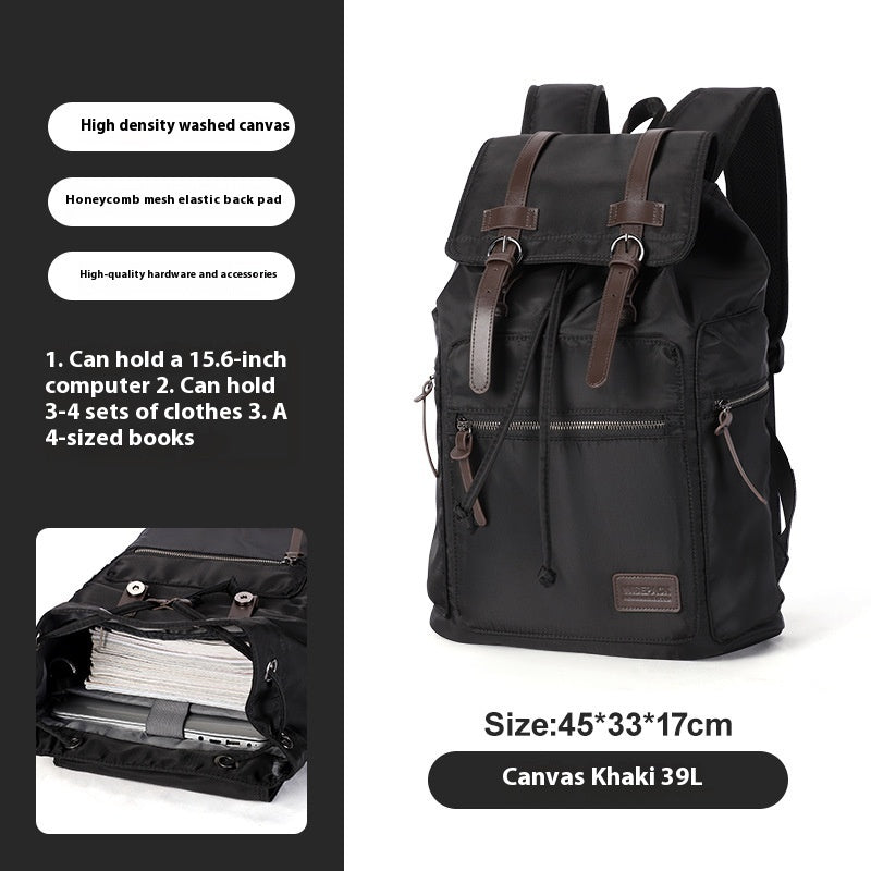 Sac à dos en toile rétro pour hommes - Élégant et fonctionnel
