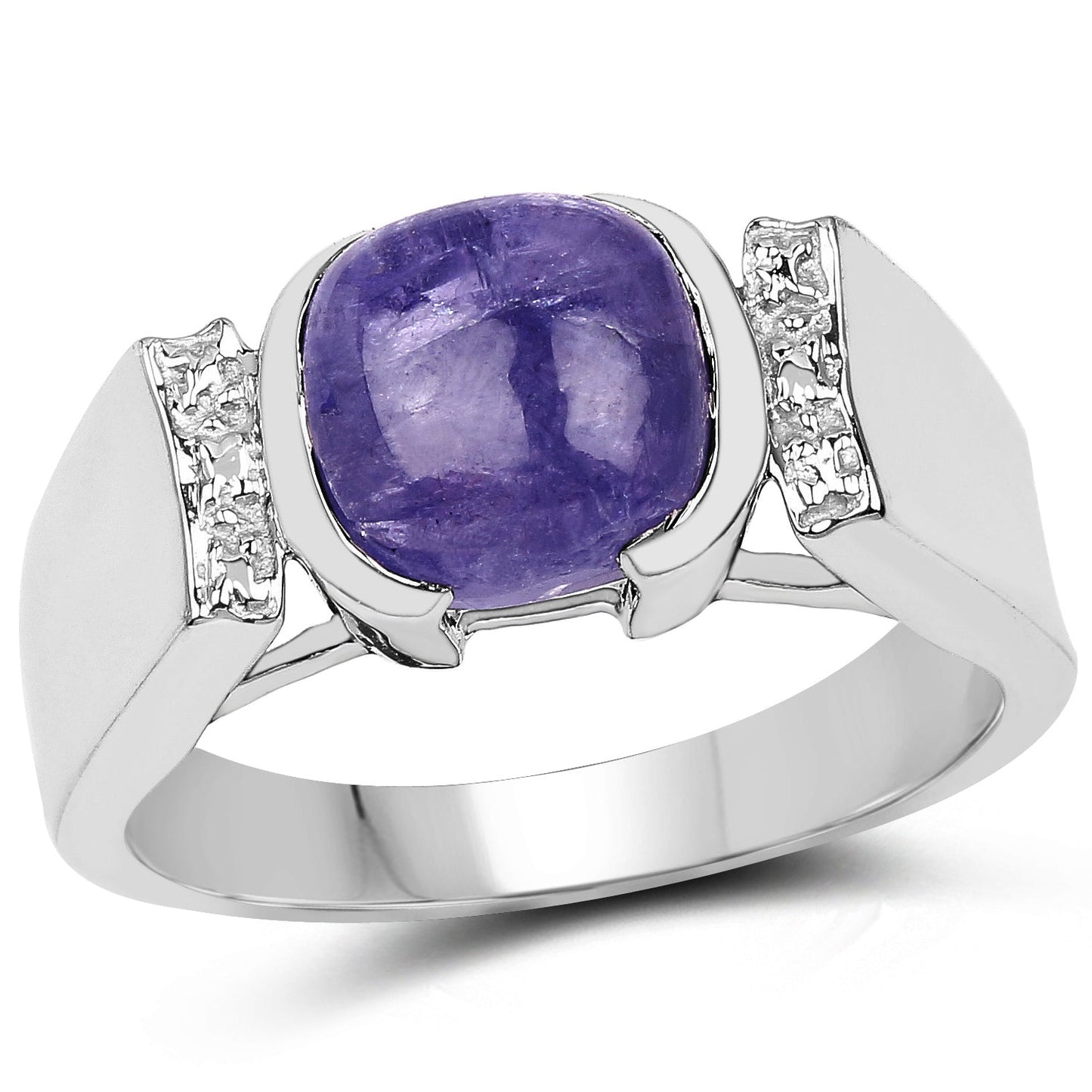 Anillo de Compromiso de Plata Esterlina con Tanzanita Natural de 2.80 Quilates