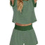 Striped Chic Plus Size Top & Shorts Set