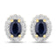 Ensemble de bijoux en saphir noir bleu et topaze blanche de 1,96 carat