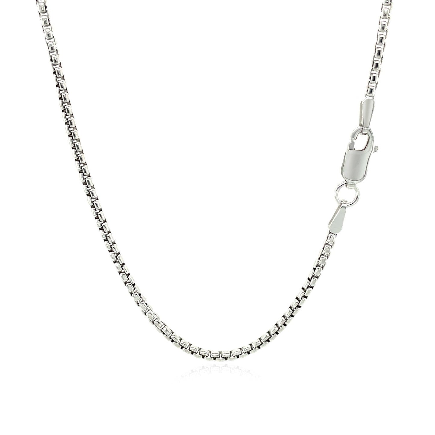 14k White Gold Round Box Chain - 1.7mm