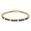 Bracelet de tennis en or jaune 18K avec diamants et saphirs bleus - 7 pouces