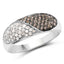 0.32 Carat Genuine Champagne and White Diamond Sterling Silver Ring