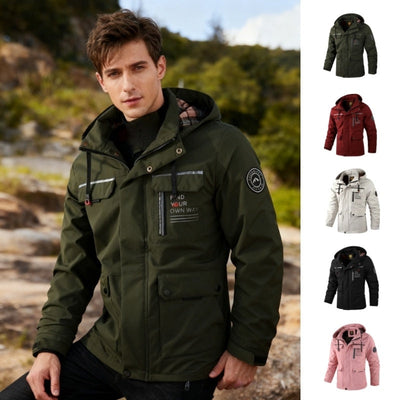 Chaqueta de rompevientos con capucha casual para hombres - Impermeable y elegante