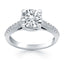 Anillo de Compromiso de Diamante en Oro Blanco de 14k con Diseño de Trébol