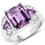 4.30 Carat Genuine Amethyst Sterling Silver Engagement Ring