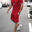 Men's Plus Size Round Neck Short Sleeve Top and Shorts Set
