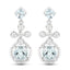 Boucles d'oreilles en aquamarine véritable et zircon blanc de 4,42 carats