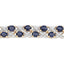 Bracelet en or jaune 14 carats plaqué, saphirs bleus et diamants