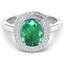 Anillo de Compromiso de Esmeralda Zambiana y Diamante de 1.97 Quilates en Oro Blanco de 14K