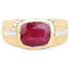 Anillo de Plata Esterlina con Rubí de 3.50 Quilates Baño de Oro Amarillo de 14K