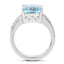 Bague en argent sterling avec topaze bleue et topaze blanche de 4,62 carats