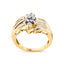 Anillo de Compromiso de Diamantes en Clúster de Oro Amarillo de 10K - Talla 7