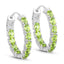 Pendientes de aro de plata esterlina .925 con peridoto genuino de 3.40 quilates