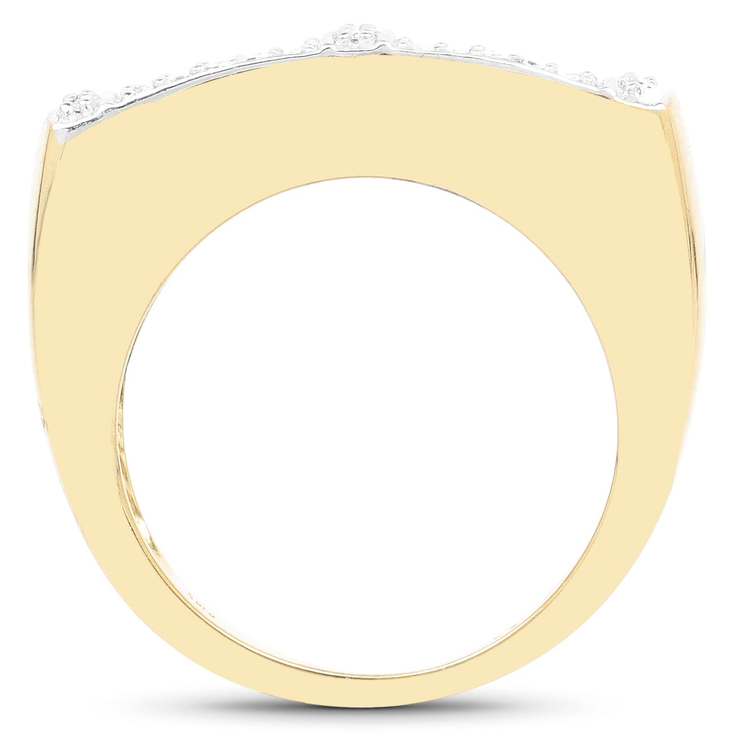 Bague en Argent Sterling Plaquée Or Jaune 14K avec Diamant Blanc de 0,25 Carat