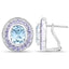 6.30 Carat Genuine Blue Topaz and Tanzanite Earrings