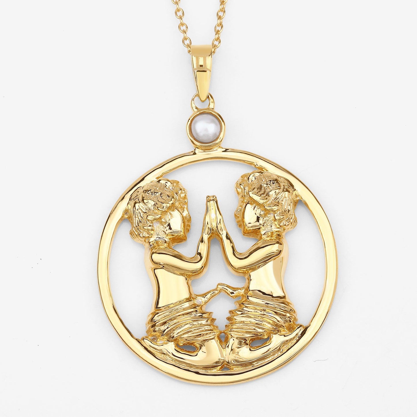 Pendentif en perle véritable de 0,45 carat en argent sterling .925