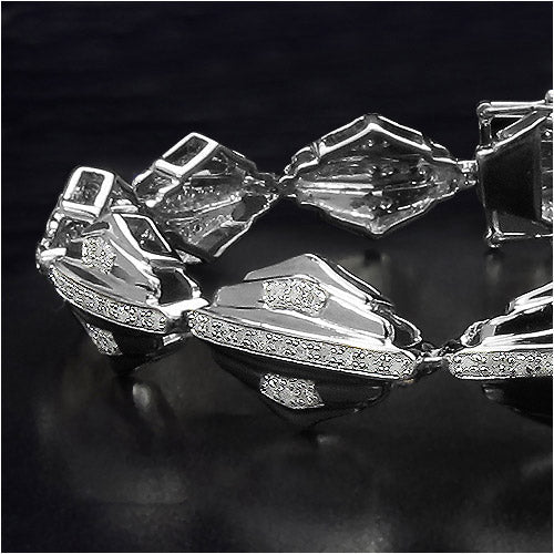 Bracelet en diamant plaqué or jaune 14K avec diamants blancs véritables