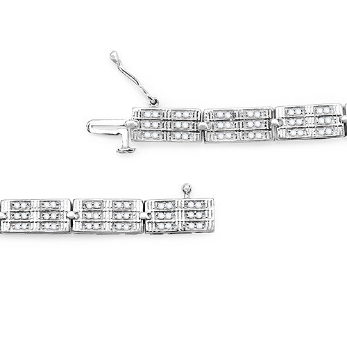 Bracelet de tennis en diamant blanc véritable de 1,16 carat en argent plaqué or blanc 14K