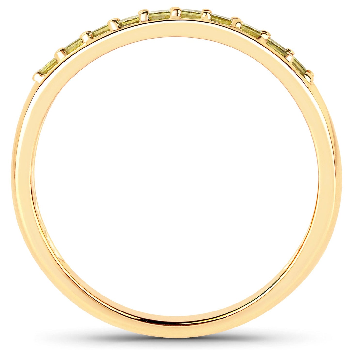 Anillo de Compromiso de Diamante Amarillo Genuino de 0.27 Quilates en Oro Amarillo de 14K