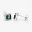 1.55 Carat Genuine Green Tourmaline and White Diamond Earrings