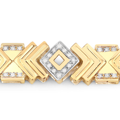 Bracelet en argent sterling avec diamant blanc véritable de 0,98 carat