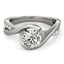 14k White Gold Split Band Bypass Diamond Engagement Ring