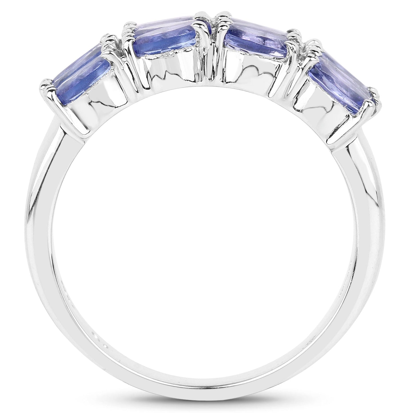 3.00 Carat Genuine Tanzanite Sterling Silver Engagement Ring