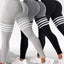 High Waist Striped Outdoor Sports Tights for Women