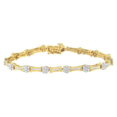 Bracelet en or jaune et blanc 10K avec diamants - 2,00 cttw