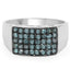 Anillo de Compromiso de Plata Esterlina con Diamante Azul Genuino de 0.48 Quilates