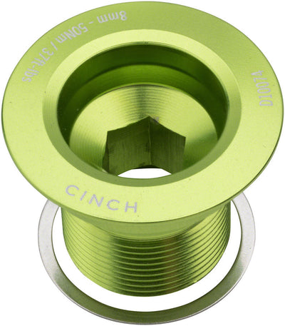 Perno de manivela RaceFace CINCH con arandela - NDS M18 verde brillante